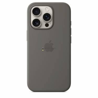 Apple iPhone 16 Pro Silicone Case with MagSafe Stone Gray